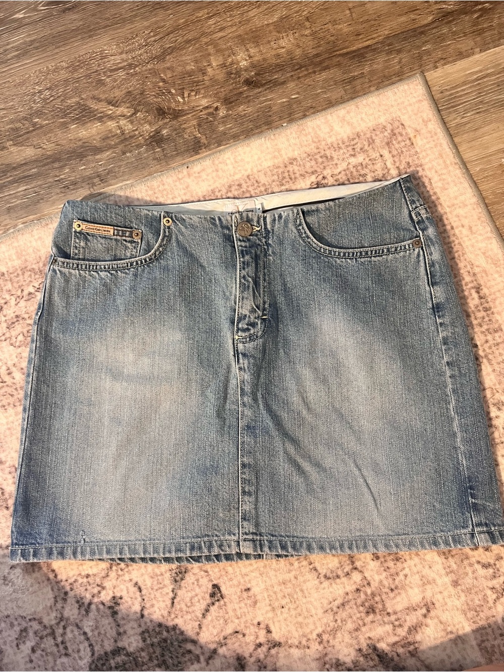 Calvin Klein Jeans Light Blue Denim Mini Skirt